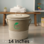 Eco-Friendly Jute Laundry Basket with Lid