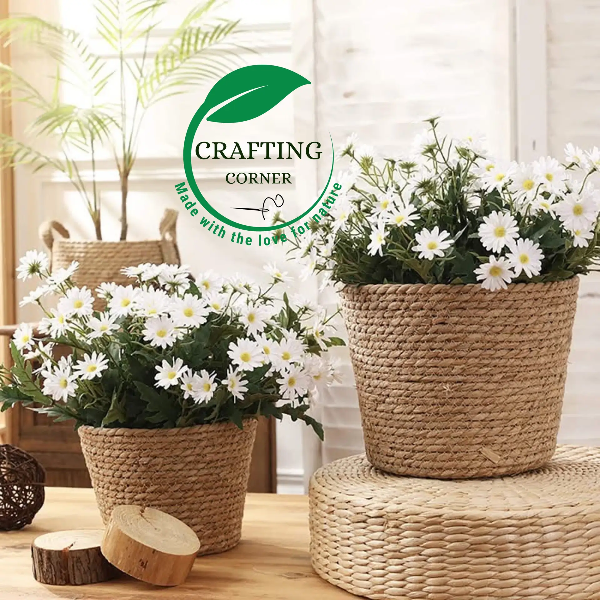 Untitled design - 2025-10-02T143931.731 Seagrass Conical Planter Set of 2 - Image 1