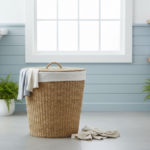 Large Oval Seagrass Laundry Basket with Removable Cotton Liner