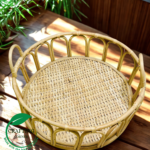 Handwoven Rattan Round Serving Tray