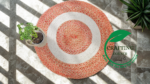 Artisan Braided Jute Rug – Terracotta Sunburst Circular Area Rug - Image 2