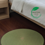 Nature’s Embrace: Hand-Braided Moss Green Jute Rug