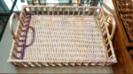 Handwoven Rattan Serving Tray with Handles - Image 2