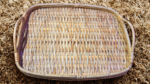 Handwoven Rattan Serving Tray with Handles - Image 2