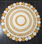 The "Solaris" crafted Braided Jute Rug – Mustard & Cream - Image 2