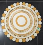 The "Solaris" crafted Braided Jute Rug – Mustard & Cream - Image 2