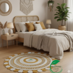 The "Solaris" crafted Braided Jute Rug – Mustard & Cream