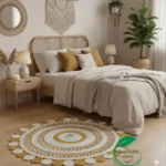 The "Solaris" crafted Braided Jute Rug – Mustard & Cream