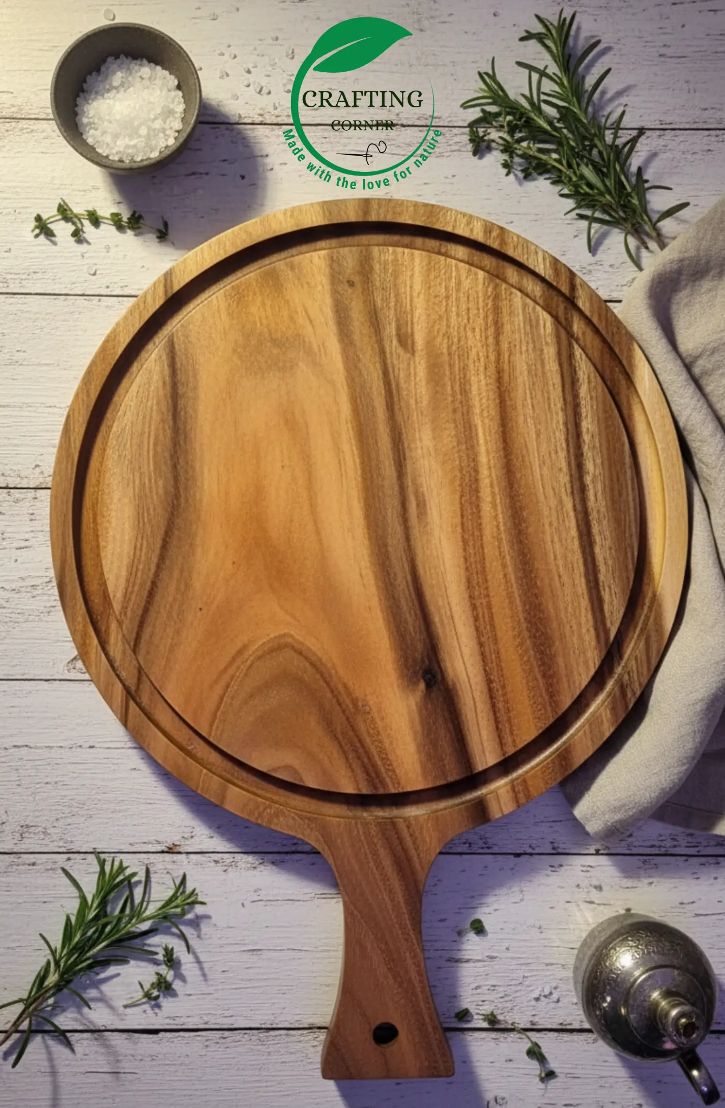 Untitled design - 2026-01-06T171240.720 12-Inch Mango Wood Pizza Peel & Serving Tray - Image 1