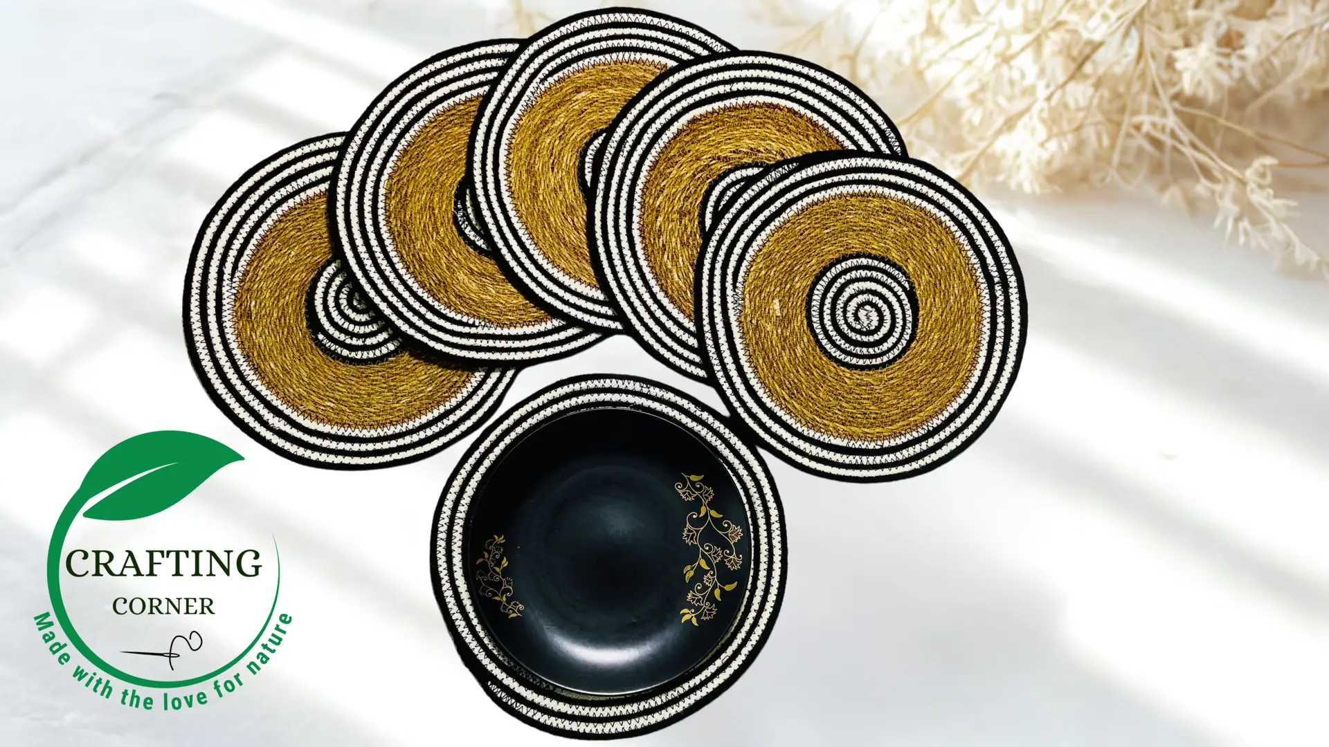 Untitled design - 2026-01-06T171604.782 Set of 6 Boho Jute & Seagrass Placemats - Image 1