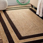 5x3 The Artisan Bordered Jute Area Rug – Natural & Charcoal