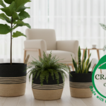 3-Piece Handwoven Jute Plant Basket Set