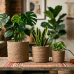 Eco-Friendly Jute Planter Basket Set of 3 – Woven Indoor Plant Pots (6, 8, 10 Inches)