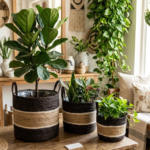 Woven Indoor Plant Pots with Handles – 6, 8, 10 Inches