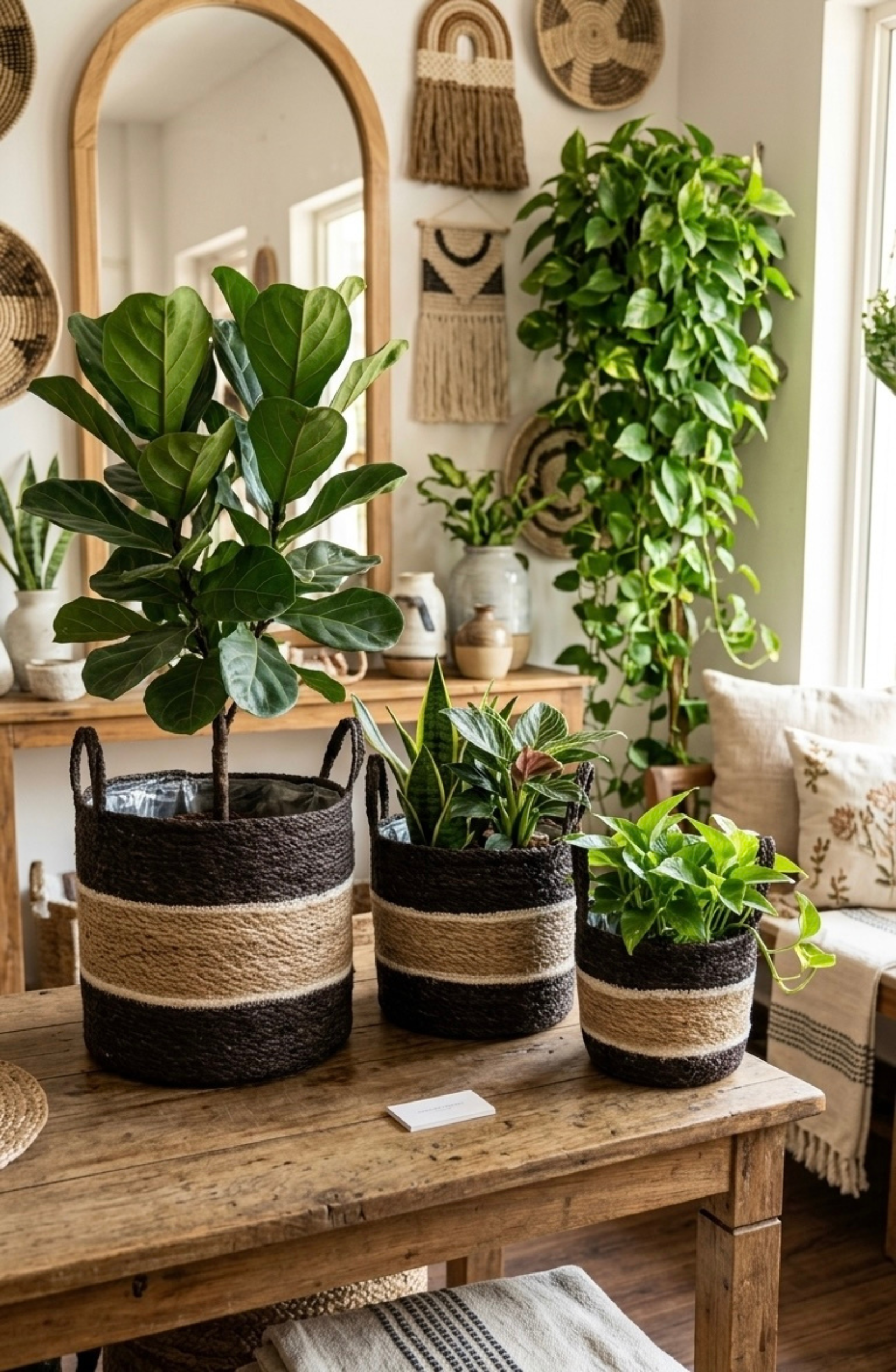 Untitled design - 2026-07-01T085713.123 Woven Indoor Plant Pots with Handles – 6, 8, 10 Inches - Image 1