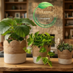 Two-Tone Natural Boho Indoor Flower Pot Covers