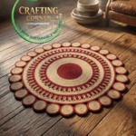 Elegant Terracotta Border Eco-Friendly Area Rug