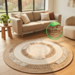 Boho Natural Jute Round Area Rugs - Available in 3', 4', & 5' Sizes