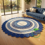 Eco-Friendly Colorful Round Braided Jute Area Rug – Sustainable Home Decor