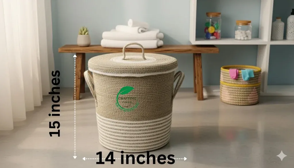 Eco-Friendly Jute Laundry Basket with Lid