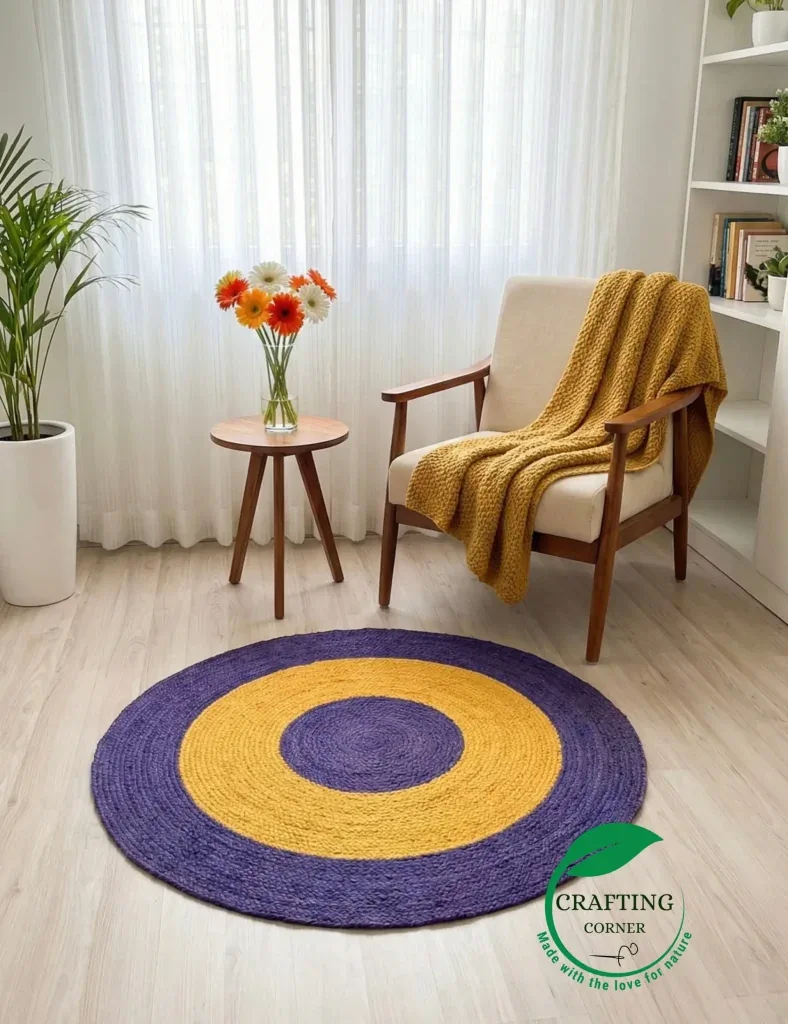 Dual-Tone Braided Jute Area Rug